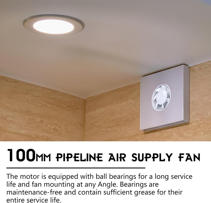 WIYETY 100mm Füstelvezető Ventilátor 130 m³/h Visszacsapó Szeleppel