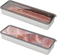 WIYETY Rozsdamentes Acél Ételtároló Doboz 1000ml - Légmentes, Hűtőbe Rakható, Egymásra Helyezhető Tárolóedény Húshoz, Felvágotthoz, Otthoni  1