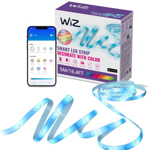 WiZ RGB LED traka 5 m - 16 milijuna boja i nijansi bijele, WiFi, glasovno upravljanje, kompatibilno s Google Home, Alexa i HomeKit sustavima