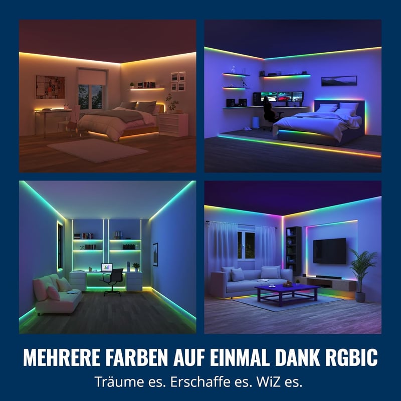 WiZ RGBIC LED szalag 5m WiFi okos világítás 16 millió szín - 5 m