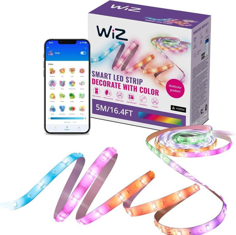WiZ RGBIC LED szalag 5m WiFi okos világítás 16 millió szín - 5 m
