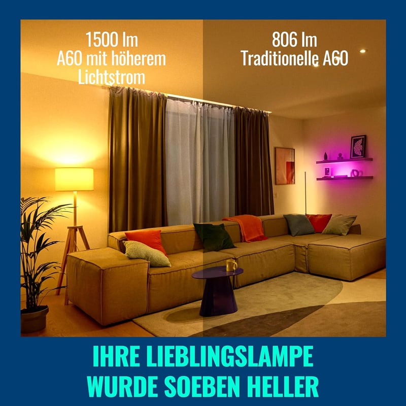 WiZ Smart LED A60 E27 100W Dimmable Okos Izzó Alexa Google HomeKit Kompatibilis