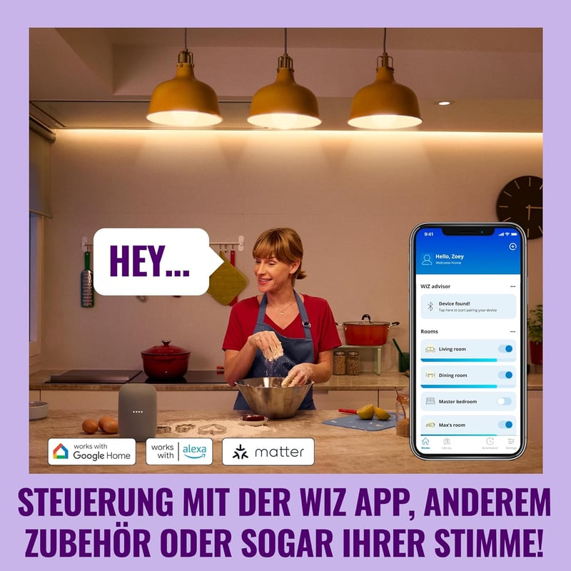 WiZ Smart LED A60 E27 100W Dimmable Okos Izzó Alexa Google HomeKit Kompatibilis