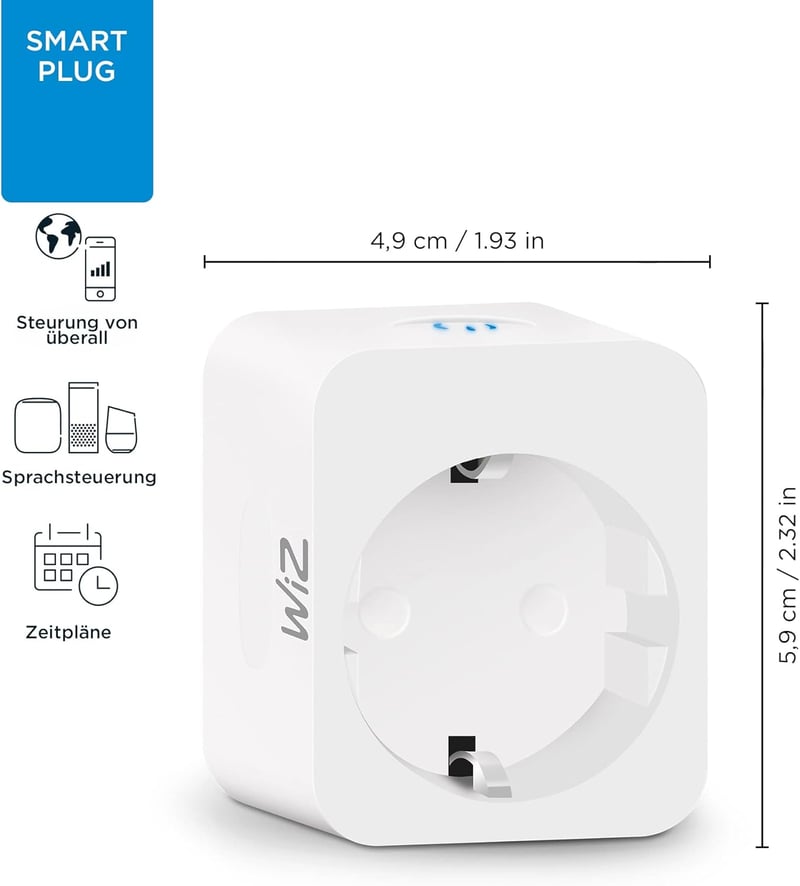 WiZ Smart Plug F típusú okos konnektor 230V magyar szabványos dugalj - With consumption measurement