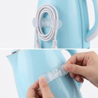 Organizator de cabluri WJIAAA pentru aparate electrocasnice, 6 bucăți cleme autoadezive transparente pentru gestionarea cablurilor, suport pentru scurtarea cablului mixerului de bucătărie și al espressorului 4
