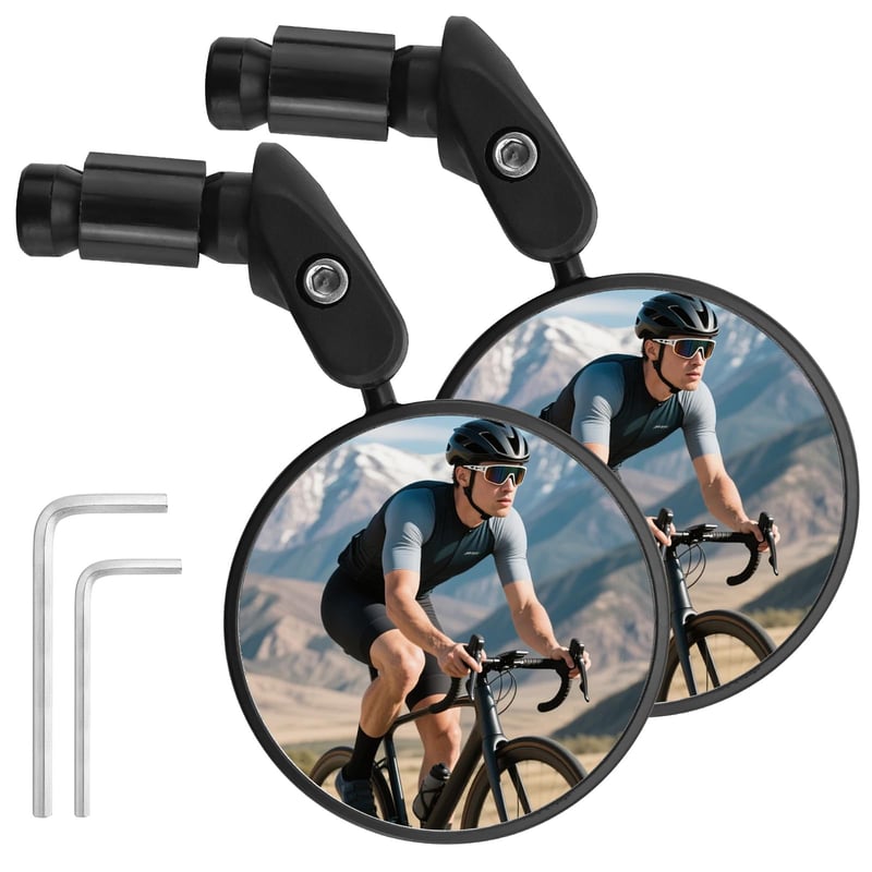 WJMY 2 ks spätné zrkadlo na bicykel, ľavé a pravé, pre riadidlá 17-22 mm, otočné o 360° v HD kvalite, zrkadlo na e-bike, MTB, gravel, kolobežku a cestný bicykel