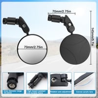 WJMY 2 ks spätné zrkadlo na bicykel, ľavé a pravé, pre riadidlá 17-22 mm, otočné o 360° v HD kvalite, zrkadlo na e-bike, MTB, gravel, kolobežku a cestný bicykel 2