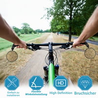 WJMY 2 ks spätné zrkadlo na bicykel, ľavé a pravé, pre riadidlá 17-22 mm, otočné o 360° v HD kvalite, zrkadlo na e-bike, MTB, gravel, kolobežku a cestný bicykel 5