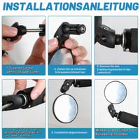 WJMY 2 ks spätné zrkadlo na bicykel, ľavé a pravé, pre riadidlá 17-22 mm, otočné o 360° v HD kvalite, zrkadlo na e-bike, MTB, gravel, kolobežku a cestný bicykel 4