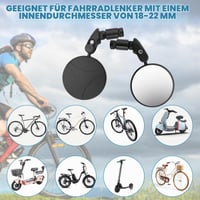 WJMY 2 ks spätné zrkadlo na bicykel, ľavé a pravé, pre riadidlá 17-22 mm, otočné o 360° v HD kvalite, zrkadlo na e-bike, MTB, gravel, kolobežku a cestný bicykel 6