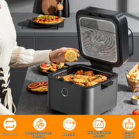 Magnetický kryt proti prskaniu tuku WJMY z nehrdzavejúcej ocele, príslušenstvo pre fritézy Cosori TurboBlaze 5,5 l, 6,0 l, 6,2 l, Philips HD9285 XXL 7,2 l, HD9270 XL 6,2 l 7