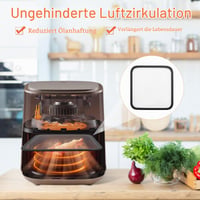 Magnetický kryt proti prskaniu tuku WJMY z nehrdzavejúcej ocele, príslušenstvo pre fritézy Cosori TurboBlaze 5,5 l, 6,0 l, 6,2 l, Philips HD9285 XXL 7,2 l, HD9270 XL 6,2 l 5