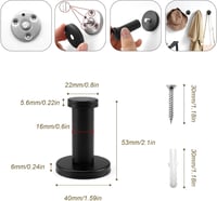 WJUAN 4 db Fekete Rozsdamentes Acél Fali Akasztó 53mm 10kg Teherbírás Fürdőszoba Konyha Hálószoba Ruhaakasztó Csavar Szett 6