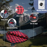 WKFAMOUT Mumia Hálózsák -12°C-ig 500GSM Flanel 3-4 Évszak Kemping Utazás 5