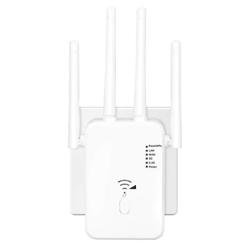 WiFi Repeater 1200 Mbps – Dvopojasni (2,4 GHz + 5 GHz) WiFi Pojačivač s 4 Vanjske Antene, LAN/WAN Portom