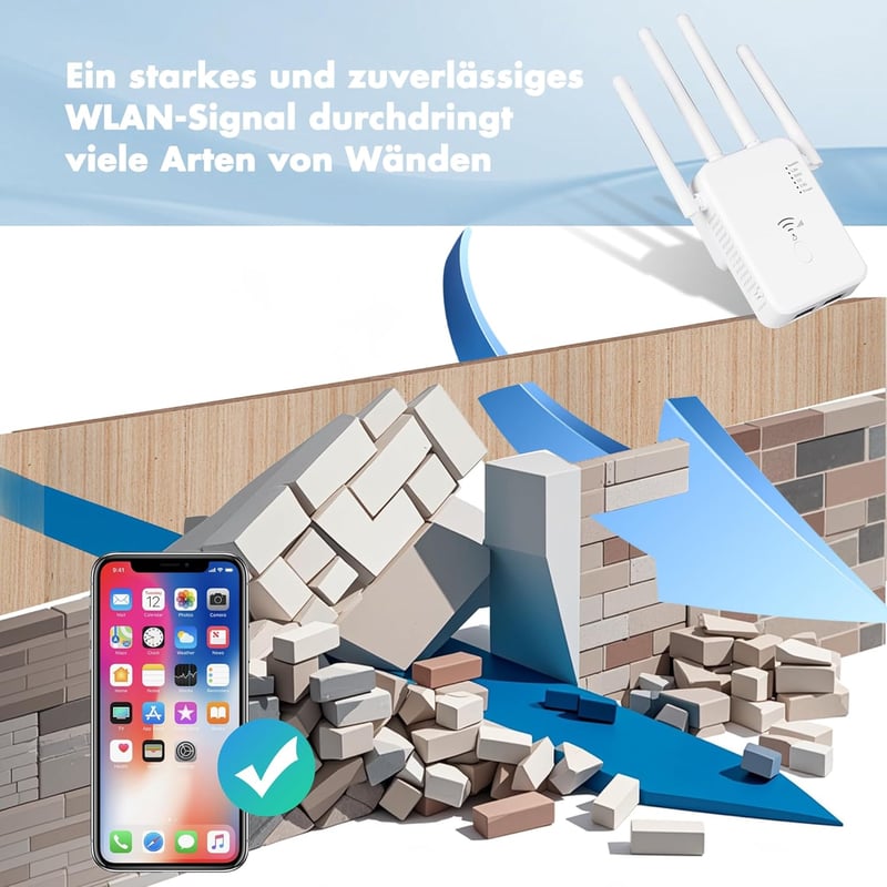 Qwdqwd WiFi Erősítő 300Mbps 4 Antennás Jelerősítő Ethernet Porttal