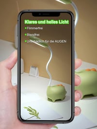 WLHONG Dinoszaurusz Asztali Lámpa Gyerekeknek, Érintéses Szabályozható LED Éjjeli Fény USB Töltéssel, Szembarát Olvasólámpa 4