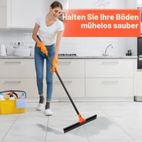 Wlich Mop pentru podea, 60 cm lățime, cu mâner de 150 cm, racletă pentru baie, garaj, gresie, sticlă și marmură 6