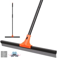 Wlich Mop pentru podea, 60 cm lățime, cu mâner de 150 cm, racletă pentru baie, garaj, gresie, sticlă și marmură 1