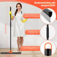 Wlich Mop pentru podea, 60 cm lățime, cu mâner de 150 cm, racletă pentru baie, garaj, gresie, sticlă și marmură 2