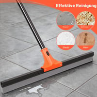 Wlich Mop pentru podea, 60 cm lățime, cu mâner de 150 cm, racletă pentru baie, garaj, gresie, sticlă și marmură 4