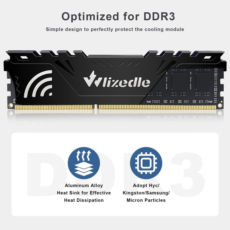 Wlizedle DDR3 32GB (4x8GB) 1866MHz CL13 Asztali RAM Memória 240-Pin