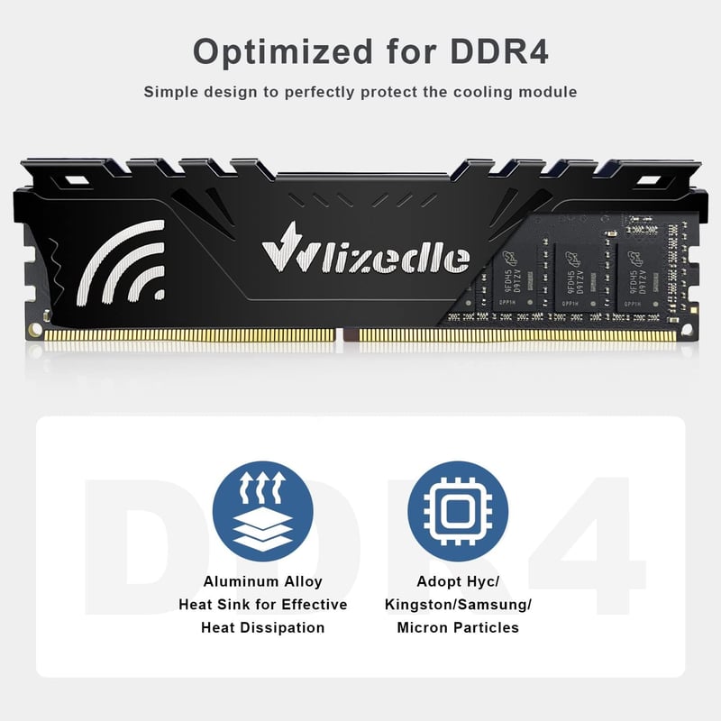 Wlizedle DDR4 2666MHz 16GB (2x8GB) Asztali Memória RAM CL19 1.2V