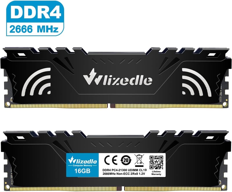 Wlizedle DDR4 32GB (2x16GB) 2666MHz CL19 Asztali Memória Modul