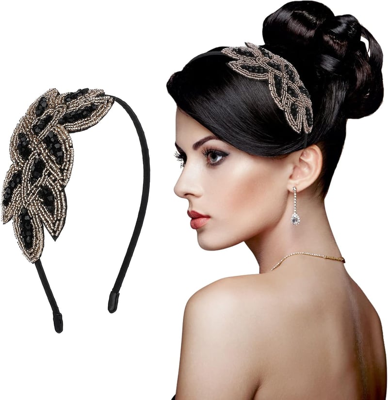 WLLHYF 1920s Fejpánt Női Fehér Kristály Flapper Fejdísz Vintage Hajékszer