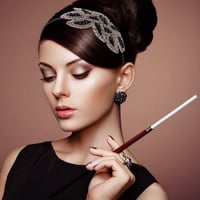 WLLHYF 1920s Fejpánt Női Fehér Kristály Flapper Fejdísz Vintage Hajékszer 6