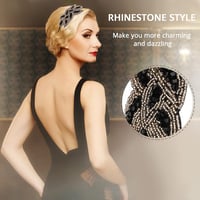 WLLHYF 1920s Fejpánt Női Fehér Kristály Flapper Fejdísz Vintage Hajékszer 4