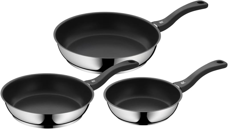 WMF 3 részes serpenyő szett 20/24/28 cm rozsdamentes acél indukciós - 50 x 30 x 20 cm