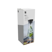 Sklenená karafa na vodu WMF Basic 1,5 l so silikónovým vekom, uzáverom CloseUp z nehrdzavejúcej ocele Cromargan a sitkom na kocky ľadu a ovocie 7