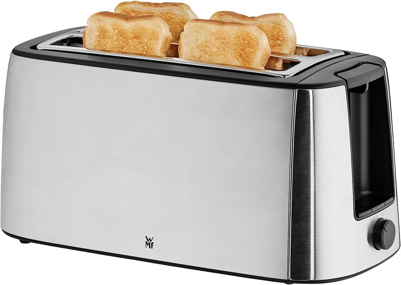WMF Bueno Pro hosszú résés kenyérpirító, 4 szeletes, 6 barna fokozat, rozsdamentes acél