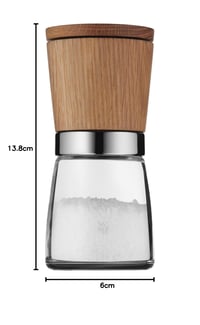 Râșniță de sare și piper WMF Ceramill Nature, lemn, mecanism de măcinare ceramic, transparent, 13,8 cm, pentru sare, piper, chili, fără umplutură 9
