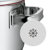 Oală WMF Function 4 20 cm 3,4 l cu capac din sticlă, roșie, oțel inoxidabil Cromargan, pentru plită cu inducție, cu scală gradată la interior, 4 funcții de scurgere 5