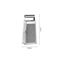Răzătoare pătrată WMF Gourmet 8x24 cm, oțel inoxidabil, 4 suprafețe de răzuire, pentru cartofi și feliere legume, Cromargan, compatibilă cu mașina de spălat vase 6