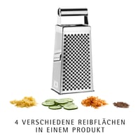 Răzătoare pătrată WMF Gourmet 8x24 cm, oțel inoxidabil, 4 suprafețe de răzuire, pentru cartofi și feliere legume, Cromargan, compatibilă cu mașina de spălat vase 5