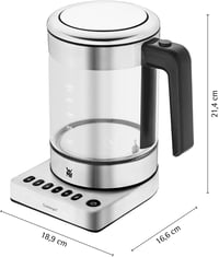 WMF Küchenminis 2in1 Vario üveg vízforraló teafőző 1L 1900W hőmérséklet szabályozás 6