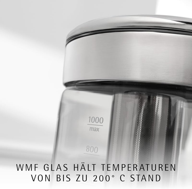 WMF Küchenminis 2in1 Vario üveg vízforraló teafőző 1L 1900W hőmérséklet szabályozás