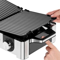Elektrický stolný gril WMF Lono Master 50x28 cm, 2400 W, 2 samostatne nastaviteľné grilovacie plochy, s veternou clonou, na vonkajšie použitie, nehrdzavejúca oceľ 5