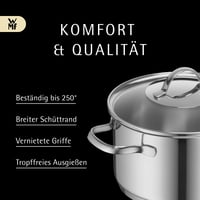 WMF Provence Plus 9 részes edénykészlet indukcióhoz - Cromargan rozsdamentes acél, üvegfedővel, 16/20/24 cm-es lábosok, mosogatógépben mosha 7