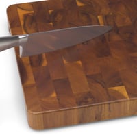 Tocător WMF din lemn de salcâm 40x32x4 cm, suprafață de lucru mare, protejează lama cuțitului, design tip capăt de fibră (end grain), picioare cauciucate 3