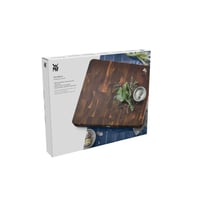 Tocător WMF din lemn de salcâm 40x32x4 cm, suprafață de lucru mare, protejează lama cuțitului, design tip capăt de fibră (end grain), picioare cauciucate 8