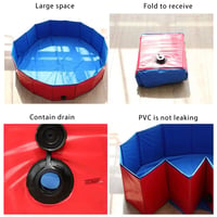 Skladací bazén pre psov WMLBK, PVC, protišmykový, s vypúšťacím ventilom, pre psy a mačky, letný bazénik 50 x 8 cm 5