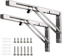 WMMADAY Profi Összecsukható Konzol Asztal 350mm Rozsdamentes Acél 2db 1