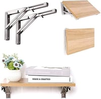 WMMADAY Profi Összecsukható Konzol Asztal 350mm Rozsdamentes Acél 2db 8