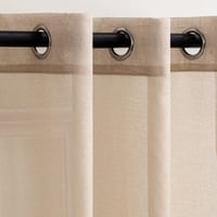 Woaboy Voile Záclona Krátka 2 ks 140x145 cm Béžová Priehľadná Ľahká Moderná do obývačky spálne Dekoratívna záclona na okno 3