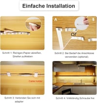 WOBANE 2m LED Alulvilágítás Konyhai Szekrény Világítás Meleg Fehér 12V 5