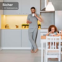 WOBANE 2m LED Alulvilágítás Konyhai Szekrény Világítás Meleg Fehér 12V 4